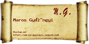 Maros Gyöngyi névjegykártya